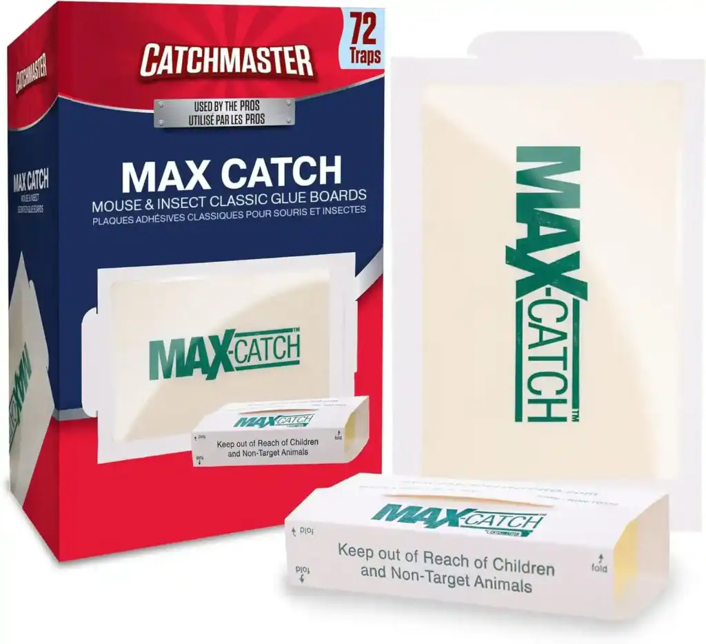 Catchmaster Max-Catch Classic glue boards, 72-pack, for monitoring crawling pests in suitable indoor locations.
