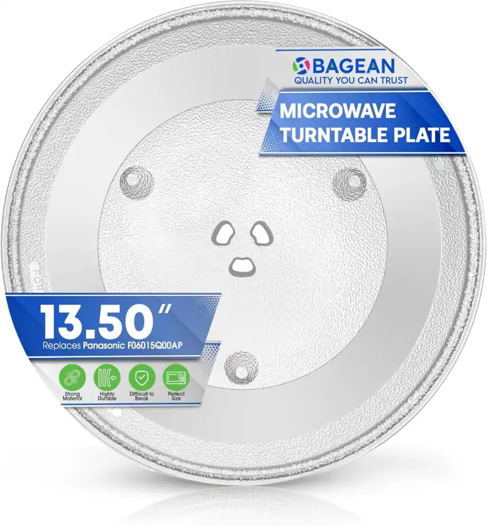Replacement glass microwave turntable plate for compatible microwave models