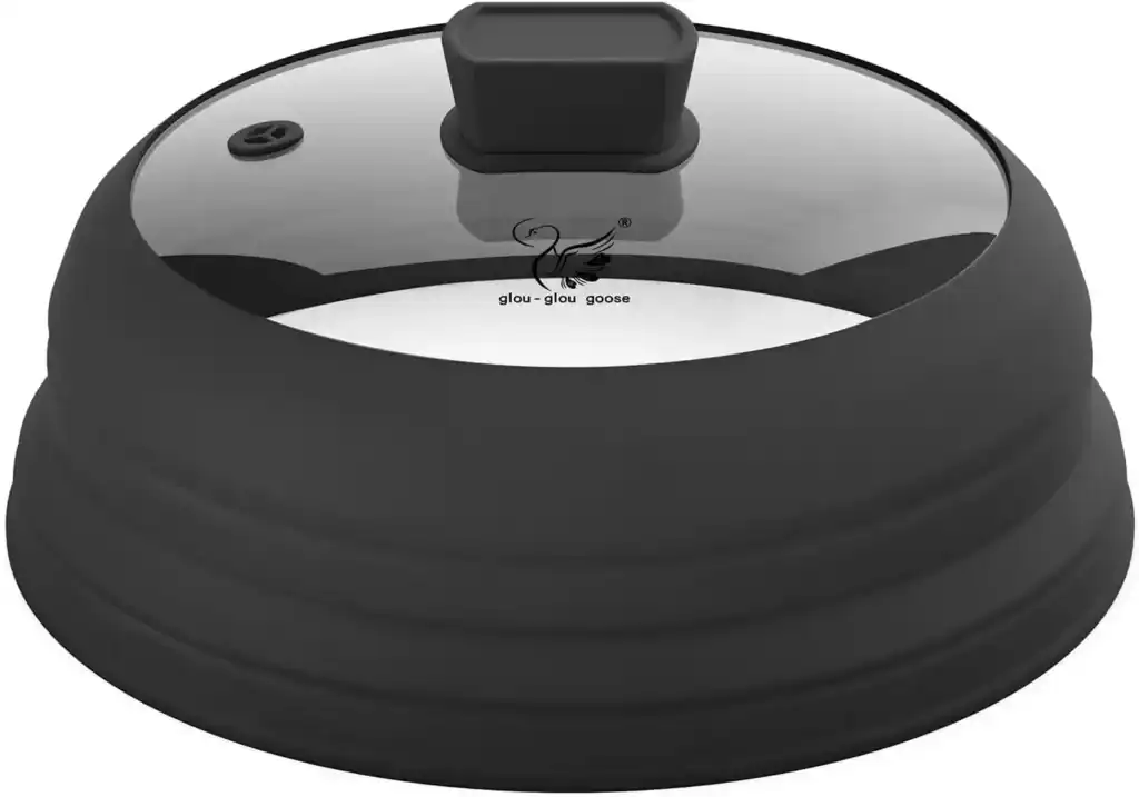 Microwave-safe food cover designed to reduce food splatters during heating